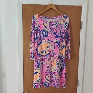 Lilly Pulitzer Pink and Blue Long Sleeve Dress